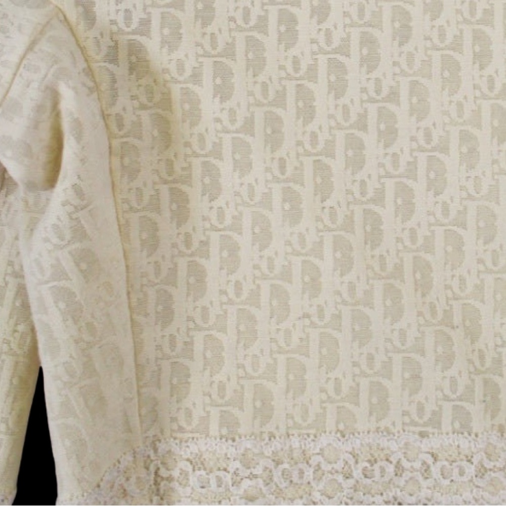 Vintage Christian Dior Sheer Monogram Beige Trotter Logo Girdle Biker Shorts - Picture 15 of 16